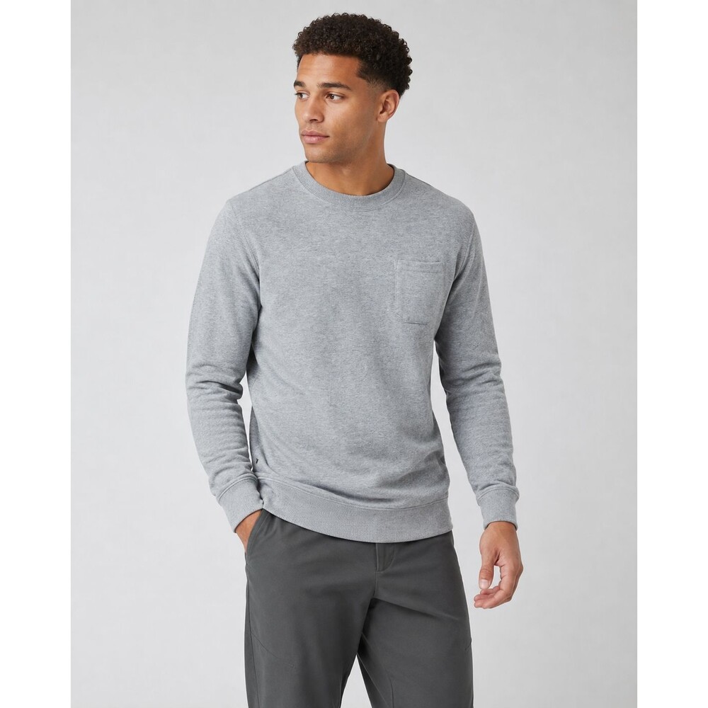 Vuori Sweatshirt Men's XL Heather Gray Jeffreys Pullover Crewneck Knit Sweater